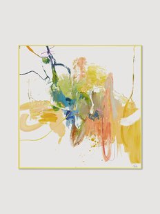 Ingelijste canvasprint Confidential Yellow, handafgewerkt