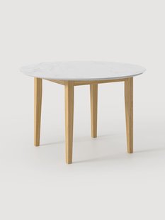 Ronde eetkamertafel Jackson met marmerlook, in verschillende formaten