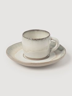 Handgemaakte espressokopjes Myrtille met schoteltjes, 4-delig