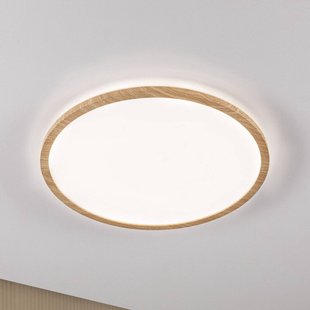 Paulmann LED paneel Atria Shine Ø42 cm hout IP44 4000K aan/uit