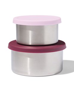HEMA Snackboxen rvs roze - 2 stuks (bordeauxrood)