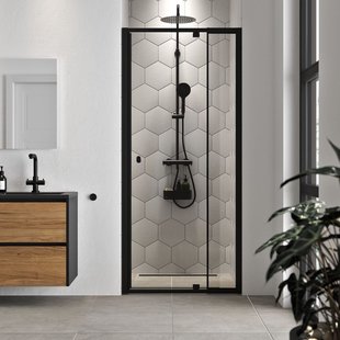 Sealskin Hooked 2-delige Draaideur voor Nis 90 cm 6 mm Helder Glas Zwart