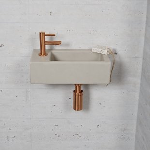Fonteinset Mat Beige Wiesbaden Color Brons Koper (Kraangat Links)