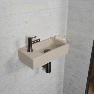 Fonteinset Mat Beige Wiesbaden Color Gun Metal (kraangat links)