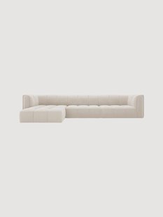 Modulaire hoekbank Francesca (5-zits) van fluweellook