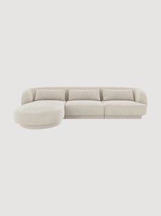 Hoekbank Tulum (4-zits) met fluwelen look, hoekdeel links