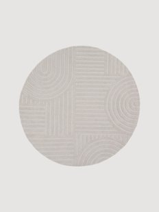 Rond handgetuft hoog-laag wollen vloerkleed Zen Garden