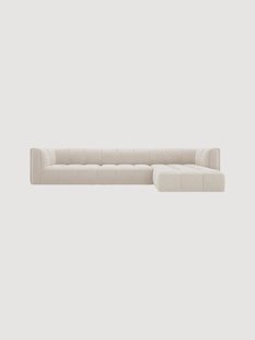 Modulaire hoekbank Francesca (5-zits) van fluweellook