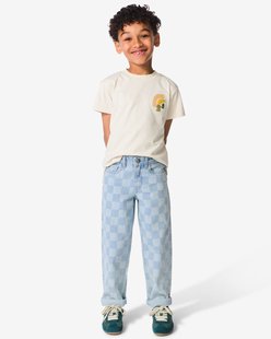 HEMA Kinderbroek regular fit ruiten blauw (blauw)
