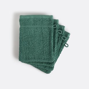 Set van 4 washandjes in bouclette badstof, Zavara