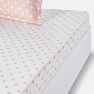 Hoeslaken in flanel met stippenprint Clarisse