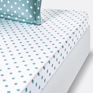 Hoeslaken in flanel met stippenprint Clarisse