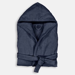 Badjas met kap in fluwelen badstof 450 g/m2, Trizie