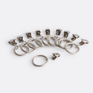 Set van 10 gordijnknijpers Onega, diam 36 mm