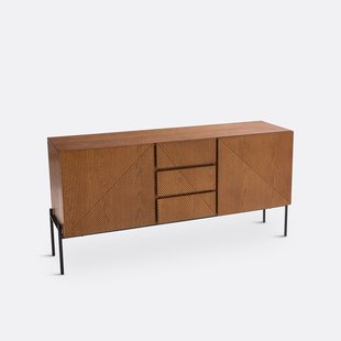 Vintage buffetkast met 2 deuren en 3 lades, Lodge