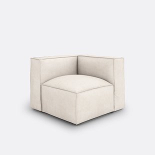 Hoekelement voor modulaire bank, in ribfluweel, Seven