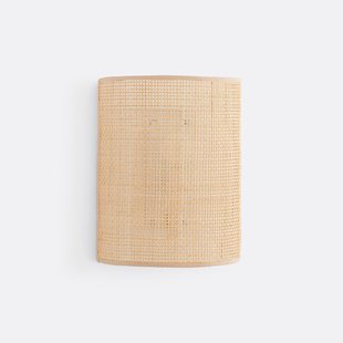 Wandlamp in gevlochten rotan, Dolkie