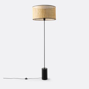 Vloerlamp in metaal en rotan, Cara