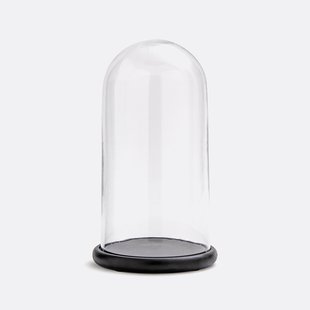 Stolp in glas met zwarte sokkel, Campa
