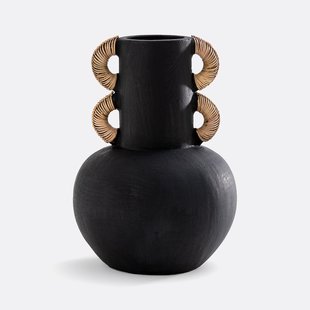 Decoratieve vaas in keramiek en rotan H41,5 cm Kuro