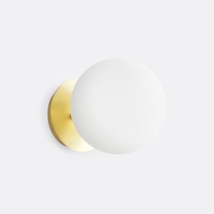 Wand- of plafondlamp, messing en opaline glas, MORICIO
