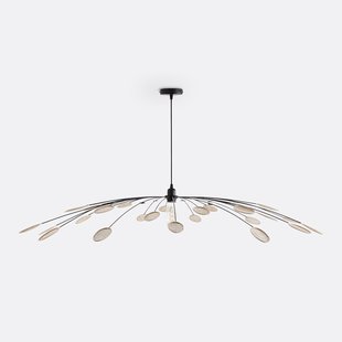 Hanglamp in metaal en rotan Ø138 cm, Léonie