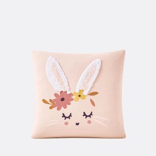 Kussensloop in biologisch katoen, Lapin fleuri