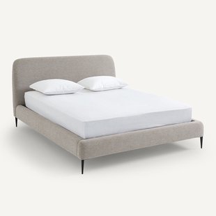 Bed met lattenbodem, in structuurstof, ontwerp Emmanuel Gallina, OSCAR