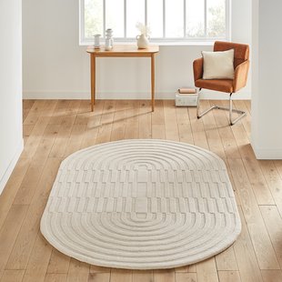 Ovalen vloerkleed in wol, Malko
