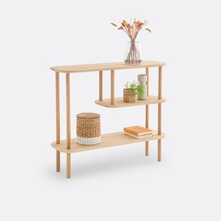 Asymetrische Wandtafel in massief eik, Crueso