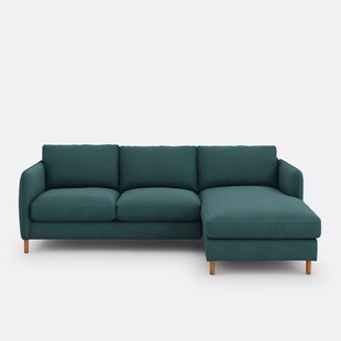 Omvormbare hoekbank, 4 zits, katoen en polyester, Loméo