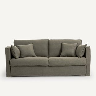 Slaapbank, 3 of 4 zits, in dik stonewashed linnen, Camille