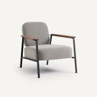 Stalen metalen fauteuil met gevlochten gemêleerde stof, Abraxas