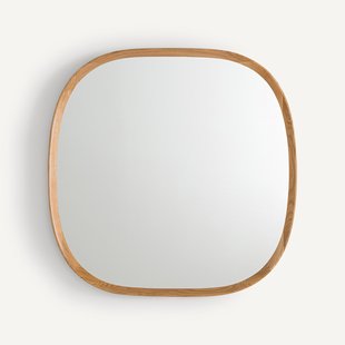 Organische spiegel, massief eikenhout en MDF, H80cm, Orion