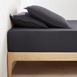 Hoeslaken in gewassen linnen, omslag 35 cm, Linot