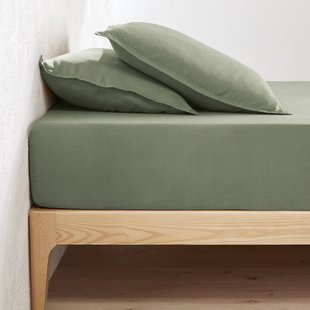 Hoeslaken in gewassen linnen, omslag 35 cm, Linot