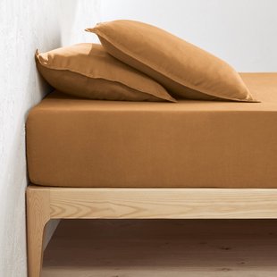 Hoeslaken in gewassen linnen, omslag 35 cm, Linot