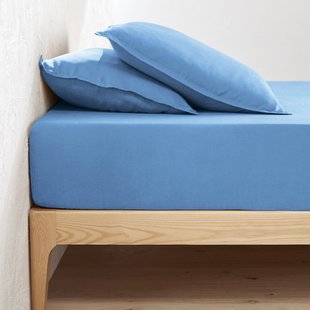 Hoeslaken in gewassen linnen, omslag 35 cm, Linot