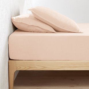Hoeslaken in gewassen linnen, omslag 35 cm, Linot