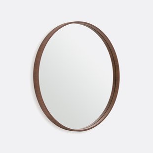 Ronde spiegel, fineer notenhout Ø80 cm, Alaria