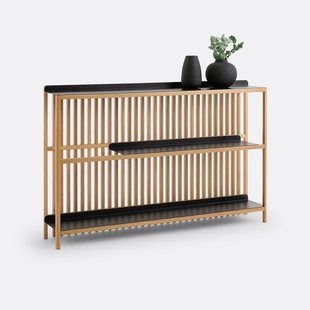 Wandtafel met latten in massief eik en metaal, Jac