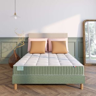 Matras voor gevoelige rug, 672 veren, 7 zones, stevige ondersteuning, zacht comfort