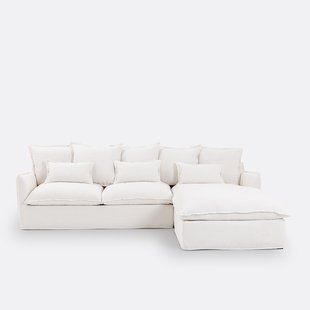 Slaapbank, 4 zits, Comfort Bultex®, afneembare hoezen, linnen, ODNA