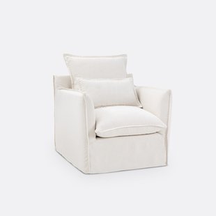 Fauteuil, afneembare hoezen, in dik linnen, Odna