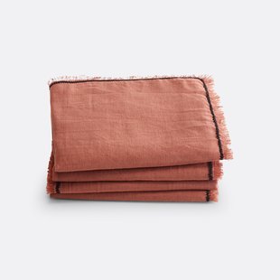 Set van 4 tafelservetten linnen/katoen, Menorca