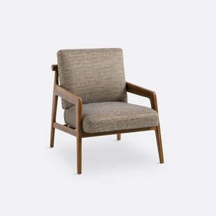 Vintage fauteuil mêlee stof en eik, Vinato
