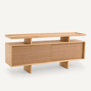 Eiken fineer en leren buffetkast, Propono