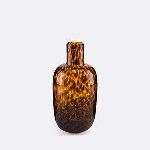 Vaas in amberkleurig glas H30cm, Fauvita