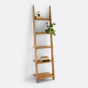 Ladderboekenkast, massief eiken, DOMENO