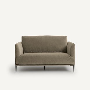 2-zitsbank in stonewashed fluweel Oscar, ontwerp Emmanuel Gallina